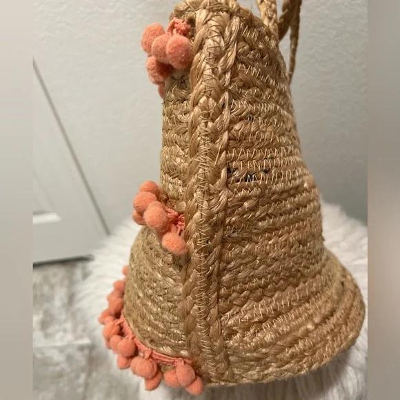 ⚜️💛⚜️Shiraleah Aubrey small pompom Jute Bag Bohemian - Picture 12 of 17